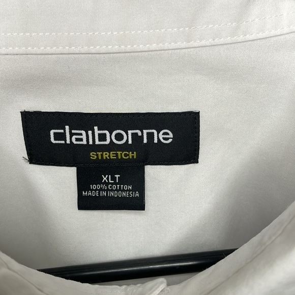 CLAIBORNE Men’s XLT White Cotton Long Sleeve Button Down Shirt Wardrobe Staple - Picture 2 of 10